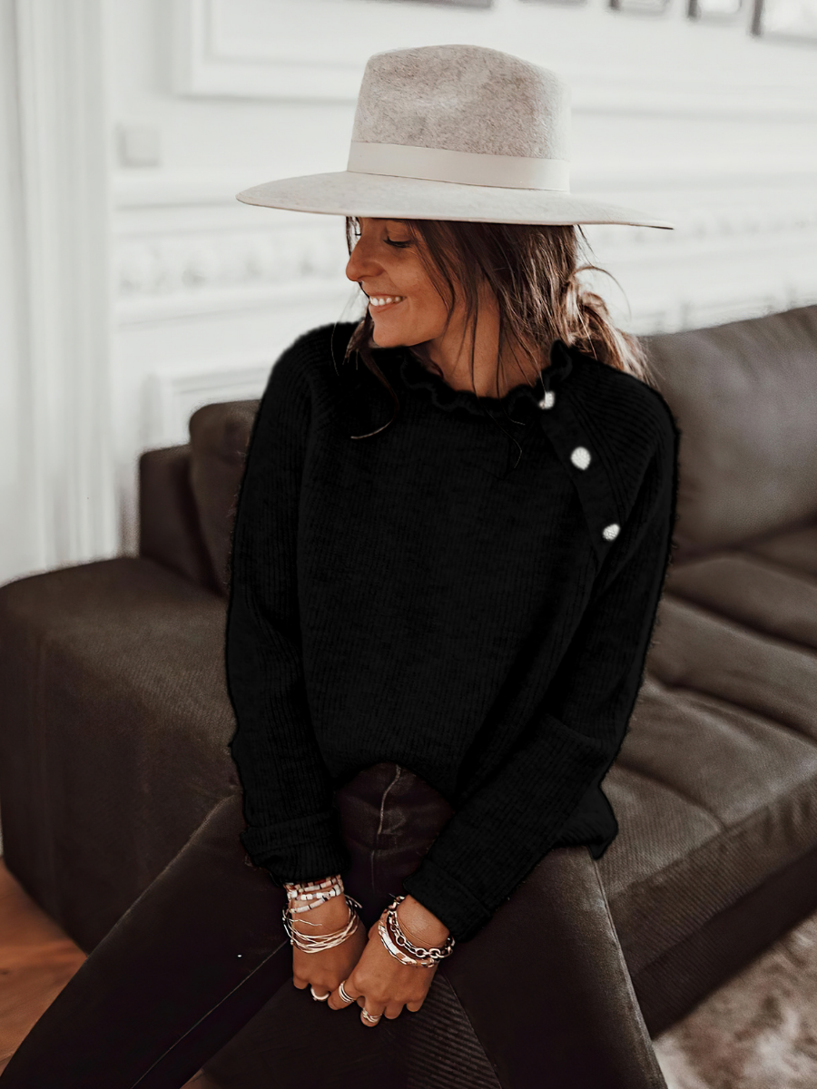 MAKEDO Black Knit Sweater