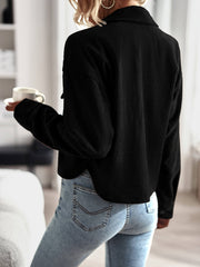PRESLEY COTTON BLEND SHACKET - BLACK