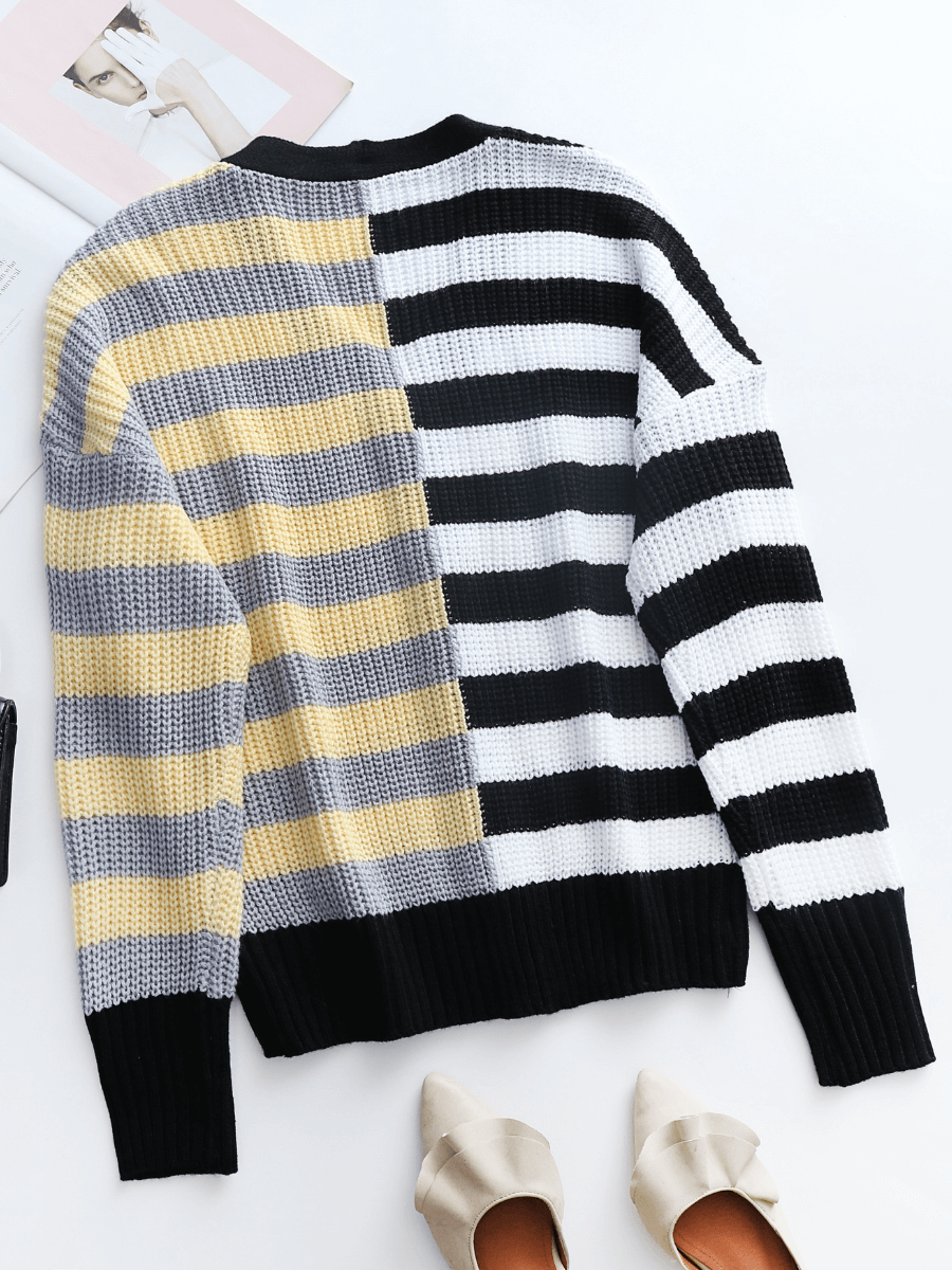 Rachael Contract Stripe Knit Cardigan