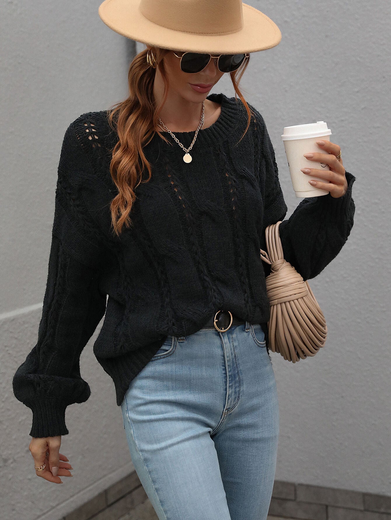 ZINNY KNIT SWEATER - BLACK