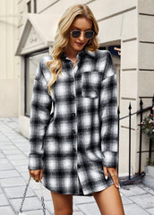 PLAID SHACKET - BLACK