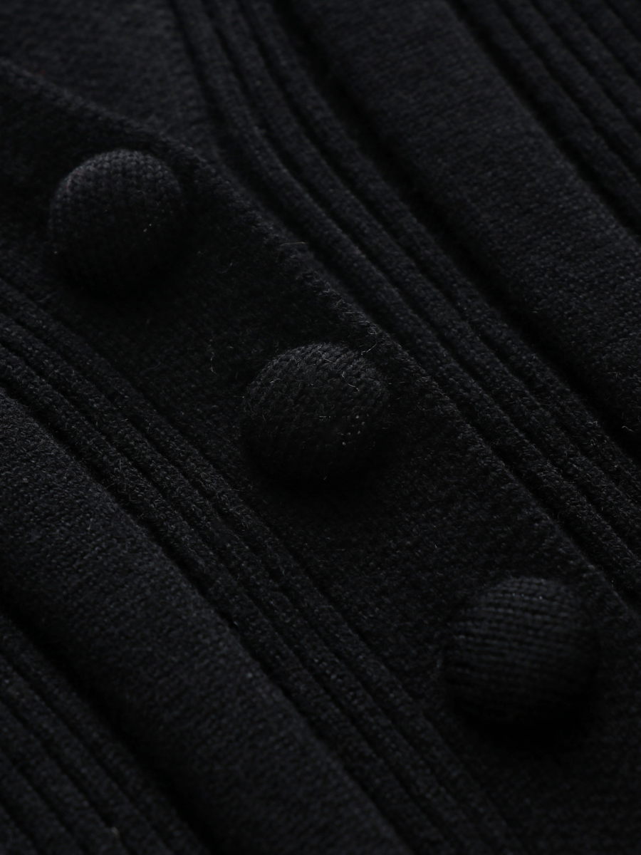 TAMIA Bell Cuff Knit Shirt Jacket - Black