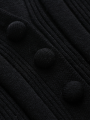 TAMIA Bell Cuff Knit Shirt Jacket - Black