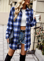 PLAID SHACKET - BLUE