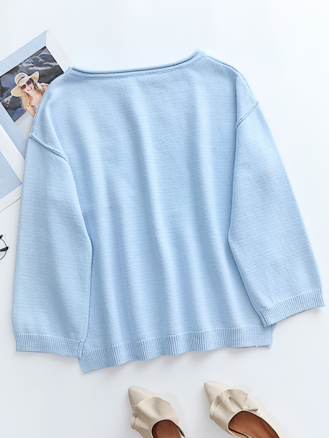 DORETTA Oversized Front Pocket Knit Sweater