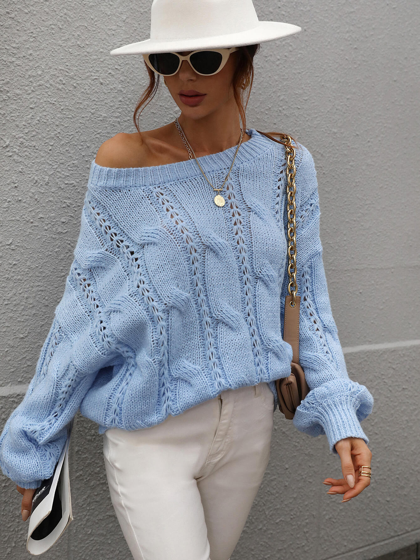 ZINNY KNIT SWEATER - BLUE