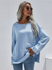 DORETTA Oversized Front Pocket Knit Sweater