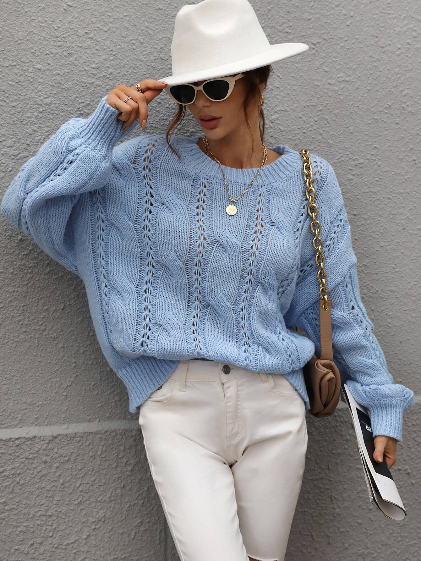 ZINNY KNIT SWEATER - BLUE