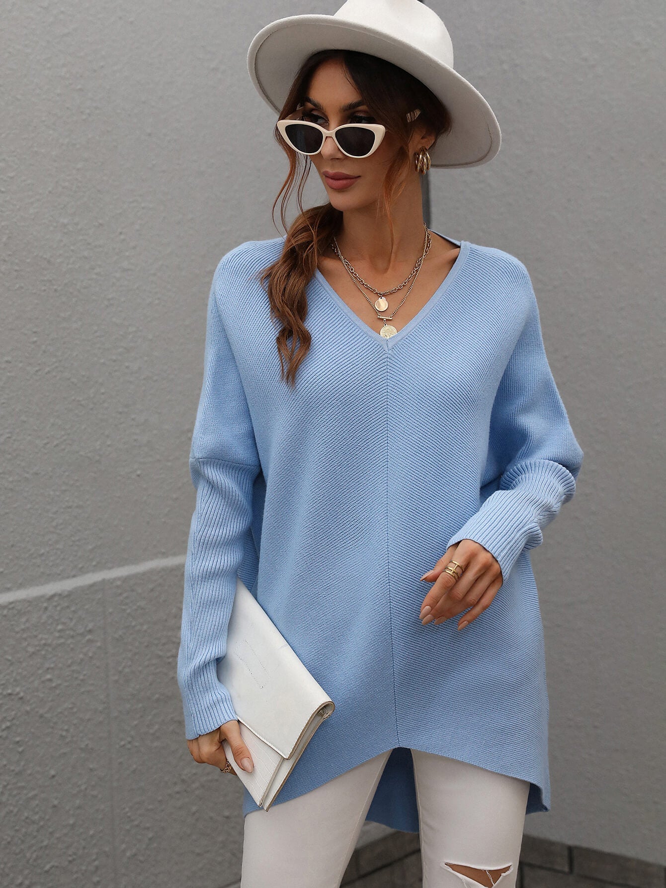 CLIA KNIT SWEATER - BLUE