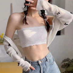 Breathable Invisible Chest Strapless Comfortable Underwear Brassiere Crop Lace Tube Tops