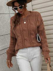 ZINNY KNIT SWEATER - BROWN