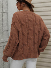 ZINNY KNIT SWEATER - BROWN