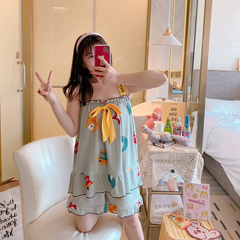 Cartoon Tide Sling Princess Style Suspender Sleeveless Shorts Nightwear Set