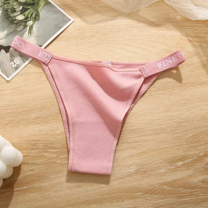 Casual Cotton Breathable Low Waist Soft Solid Intimates High Elastic Lingerie Panties