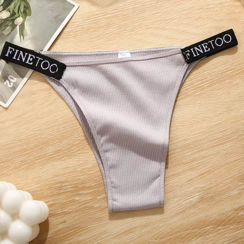 Casual Cotton Breathable Low Waist Soft Solid Intimates High Elastic Lingerie Panties