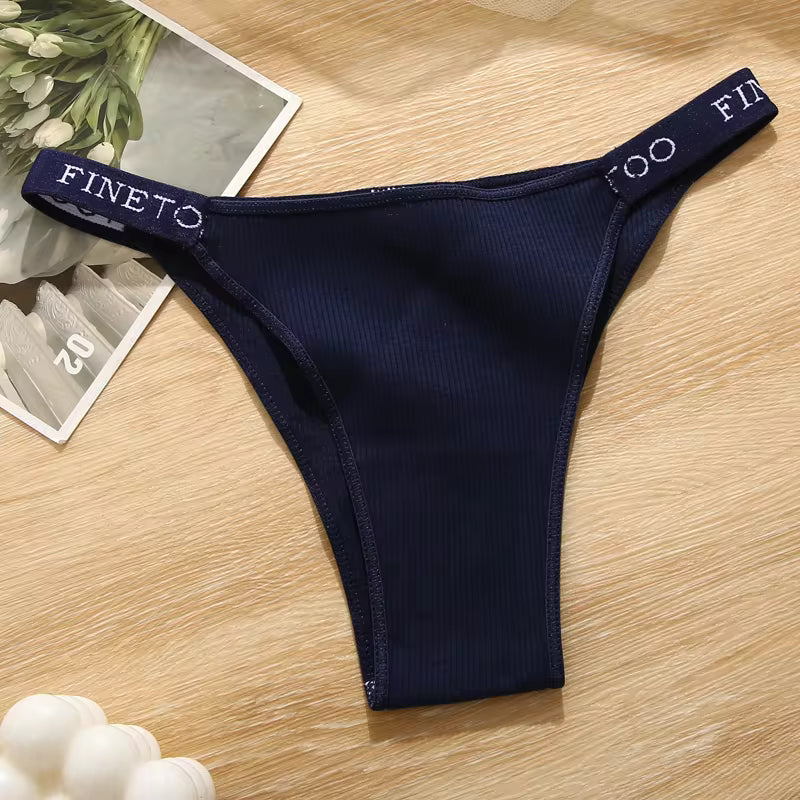 Casual Cotton Breathable Low Waist Soft Solid Intimates High Elastic Lingerie Panties