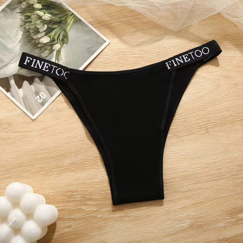 Casual Cotton Breathable Low Waist Soft Solid Intimates High Elastic Lingerie Panties