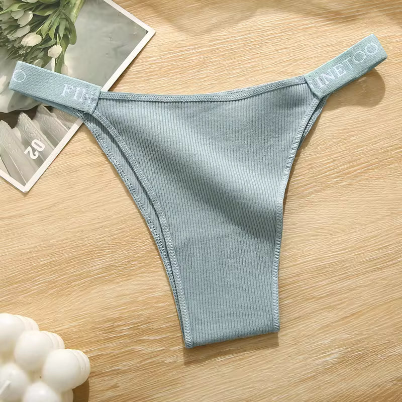 Casual Cotton Breathable Low Waist Soft Solid Intimates High Elastic Lingerie Panties