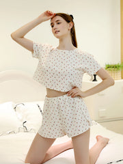 Casual Cotton Leisure Wind Short-Sleeved Shorts Pajamas Home wear