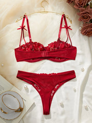 Casual High-Quality Skin-Friendly Lace Trim Underwear Set