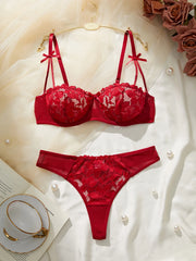 Casual High-Quality Skin-Friendly Lace Trim Underwear Set