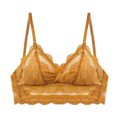 Casual Lace Low Back Transparent Deep U Backless Bralette Bras