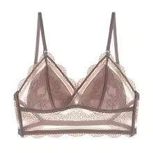 Casual Lace Low Back Transparent Deep U Backless Bralette Bras