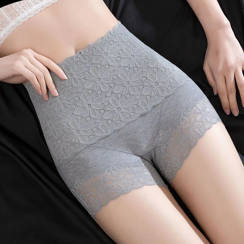 CasualLace Safety Short Pants High Waist Solid Color Lady Thin Panties
