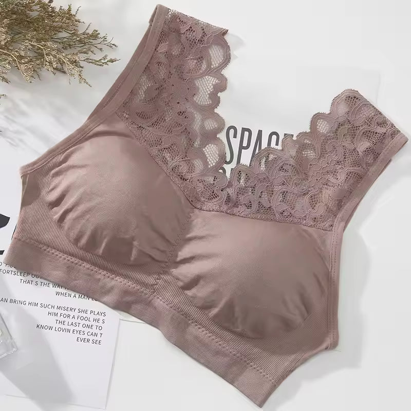 Casual Push Up Wireless Lace Padded Bralette Underwear Lingerie Sports Bra