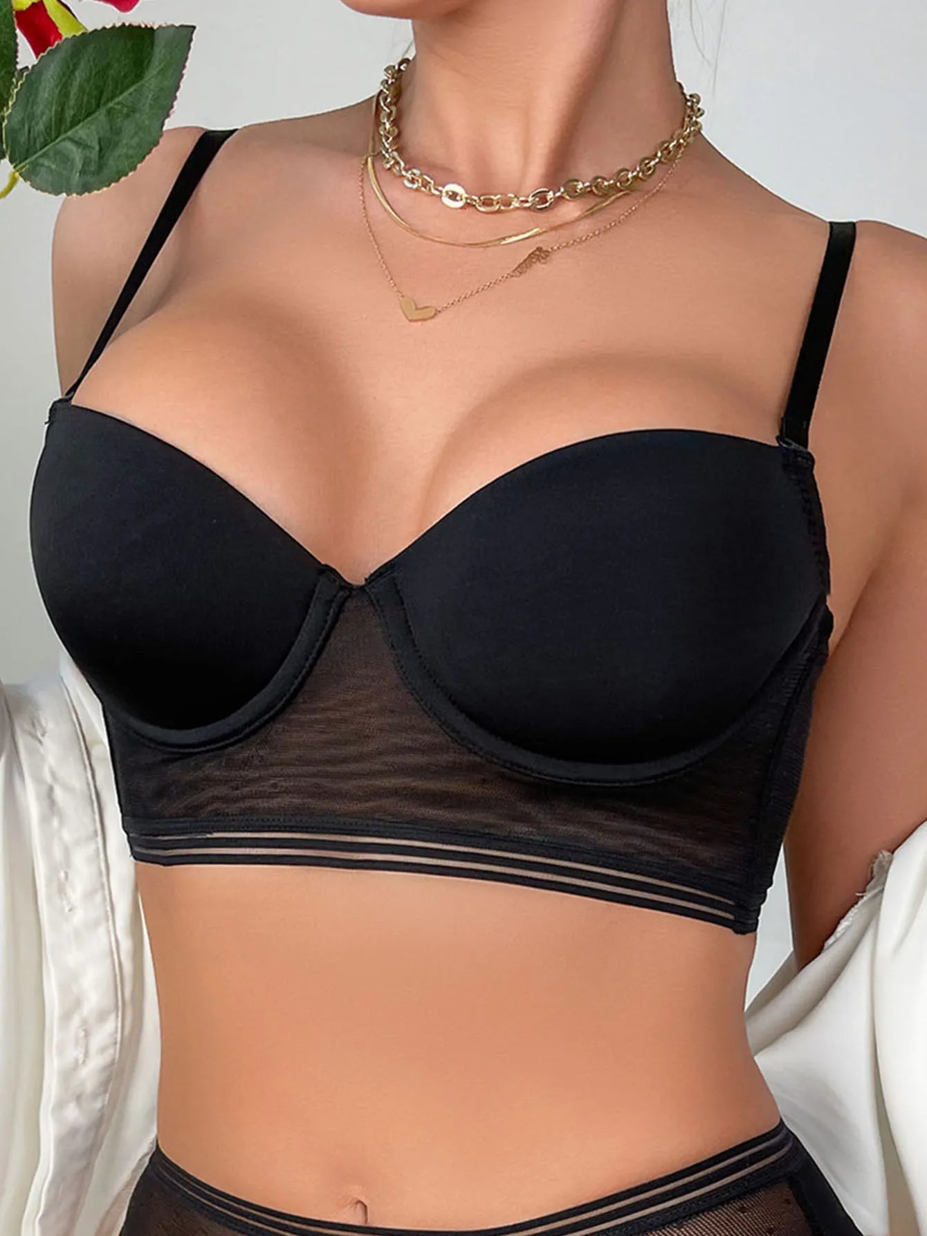 CasuaPush-up bra plus size big bra chest bra with underwire