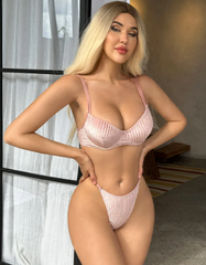 Casual Ribbed Design V-shape Polyamide Underwire