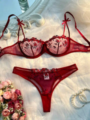 Casual Romantic Fancy Eroticу Embroidery Cute Beautiful Set