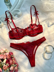 Casual Romantic Fancy Eroticу Embroidery Cute Beautiful Set