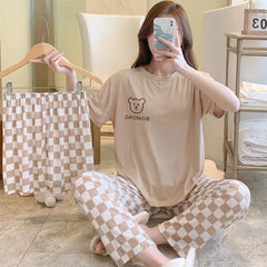 Casual Short-Sleeved Trousers Cartoon Leisure Three-Piece