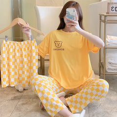 Casual Short-Sleeved Trousers Cartoon Leisure Three-Piece