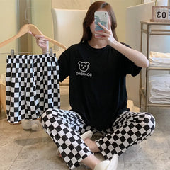 Casual Short-Sleeved Trousers Cartoon Leisure Three-Piece