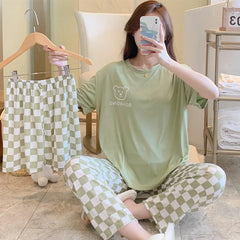Casual Short-Sleeved Trousers Cartoon Leisure Three-Piece