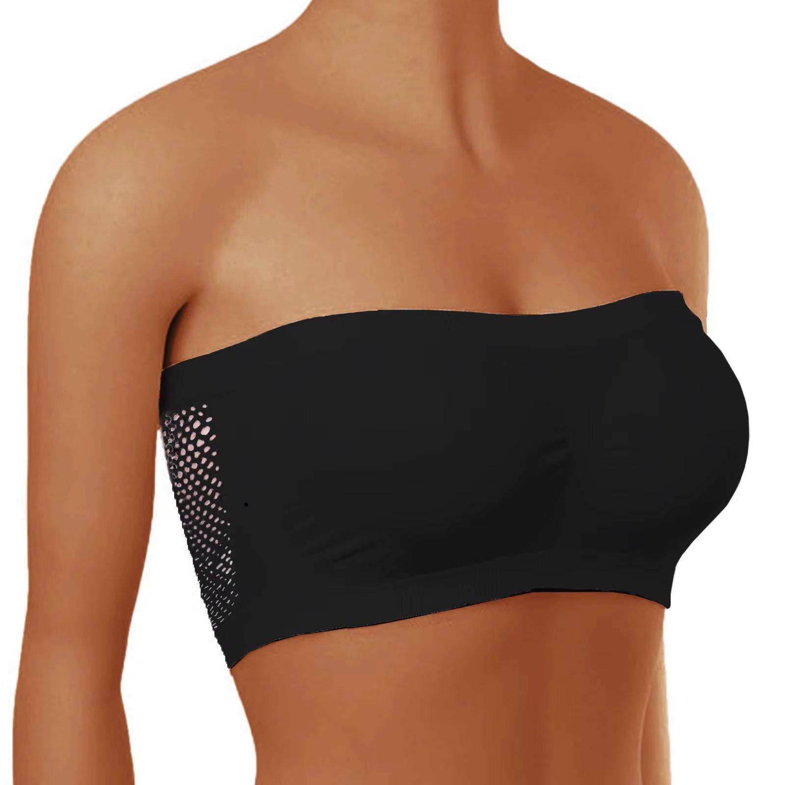Casual Solid Unlined Stretch Strapless Suitable For Off-Shoulder Tops Bra