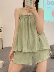 Casual Suspenders Thin Sweet Cute Cotton Loose Soft Two Pieces