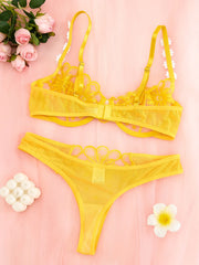 Casual Youthful And Beautiful Transparent Embroidered Underwear