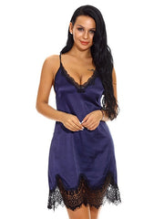 Chemise Polyester T-back Jumper 2 Piece Set Lingerie