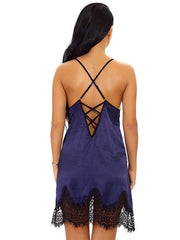 Chemise Polyester T-back Jumper 2 Piece Set Lingerie