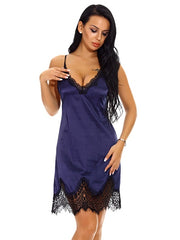 Chemise Polyester T-back Jumper 2 Piece Set Lingerie