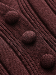 TAMIA Bell Cuff Knit Shirt Jacket - Chocolate