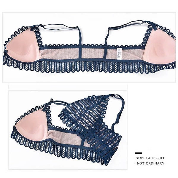 Closure Bra And Panties Set Lingerie Push Up Bralette Embroidery