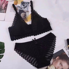 Closure Bra And Panties Set Lingerie Push Up Bralette Embroidery