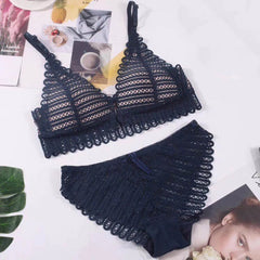 Closure Bra And Panties Set Lingerie Push Up Bralette Embroidery