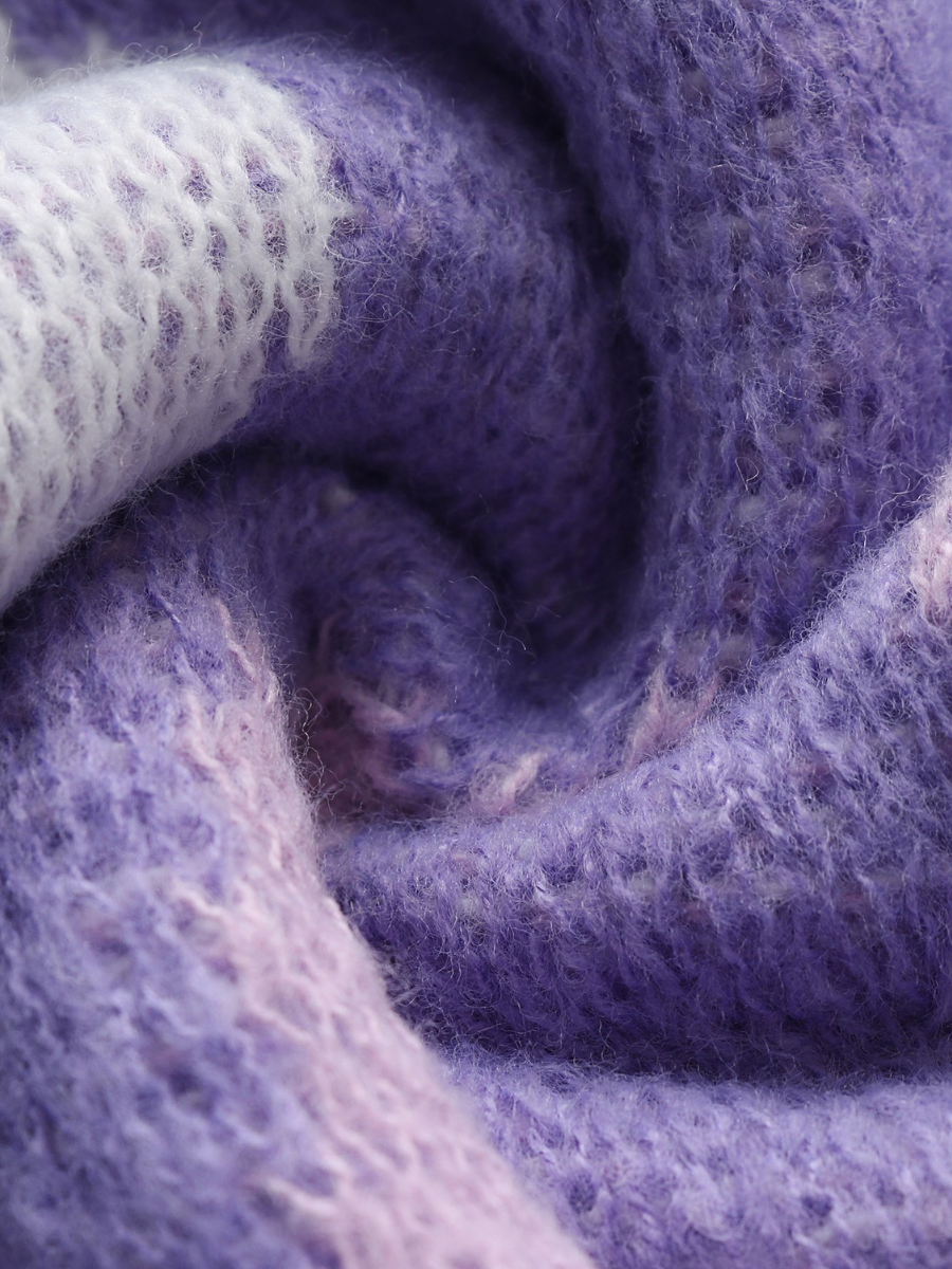 Purple Flame Cream Knit Sweater