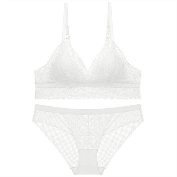 Comfortable Brassiere Wire Free Embroidery Flowers Lingerie