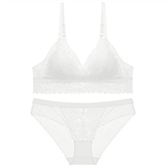 Comfortable Brassiere Wire Free Embroidery Flowers Lingerie